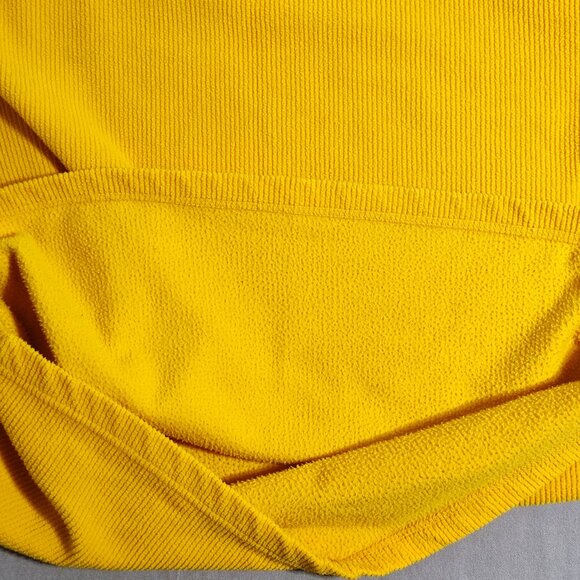 Zero Fahrenheit thick winter fleece sweater men's size L yellow with dark blue - Picture 10 of 12